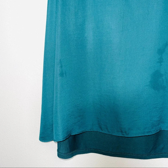 LOFT Petites Teal Ruffle High Neck Tie Back Contrast Tank Top Xsmall Women’s - Picture 5 of 12
